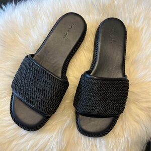 Tory Burch Rope weave platform slides size11